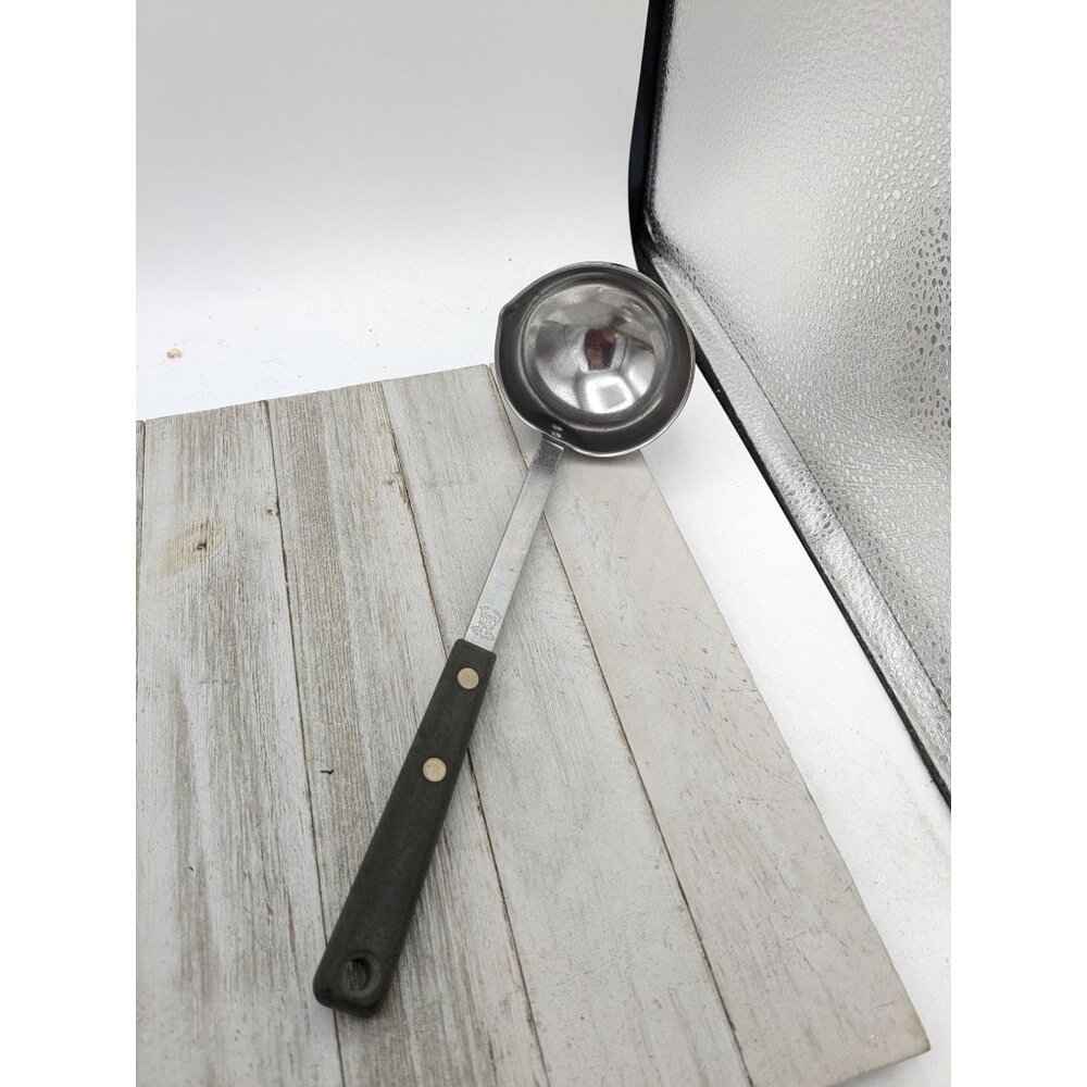 Ekco Forge #1 Kitchen Ladle Stainless Steel Black Handle 11" Vintage
